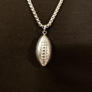 SILVER PENDANT FOOTBALL NECKLACE